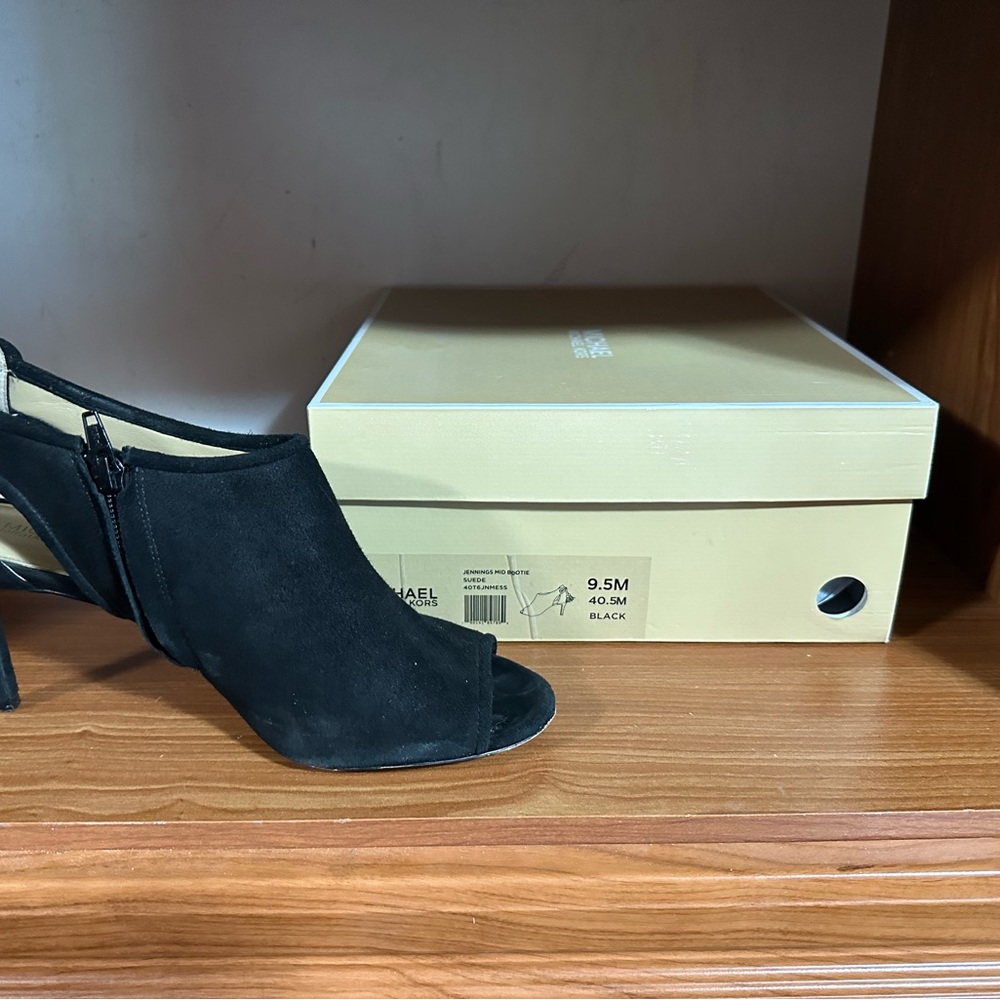Michael Kors Black Peep-Toe Heels